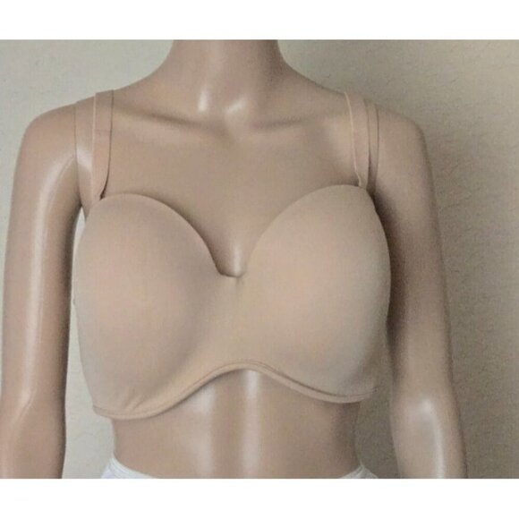 Cacique Smooth Boost Underwire beige Bra strapless multiway size 40DD - Picture 1 of 6
